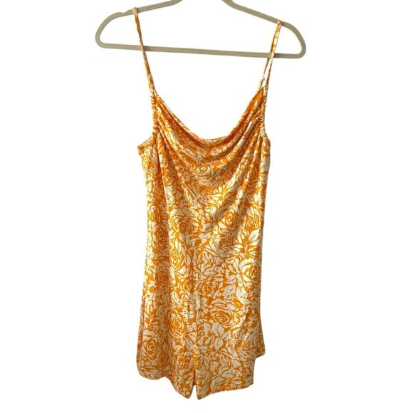 RVCA Floral Print Cowl Neck Romper - Size Medium yellow - Picture 1 of 6